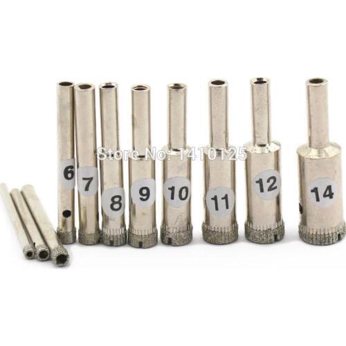 11Pcs 3 4 5 6 7 8 9 10 11 12 14 mm Diamond Core Drill Bit Coated Hole Cutter Saw Masonry Drilling Glass Tile Marble Granite