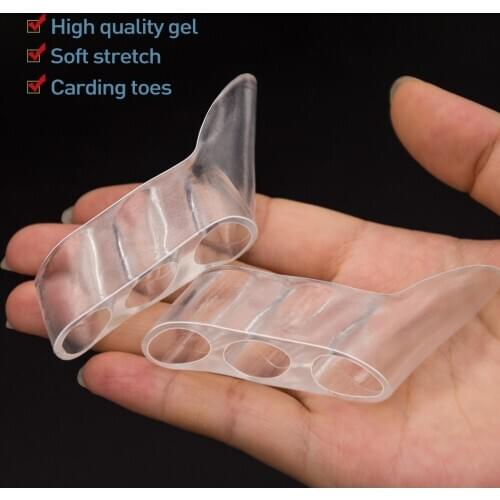 2pcs/set Three-hole Little Toe Separator Transparent Bunion Pain Relief Toe Straightener Protector Foot Care Tool Pedicure