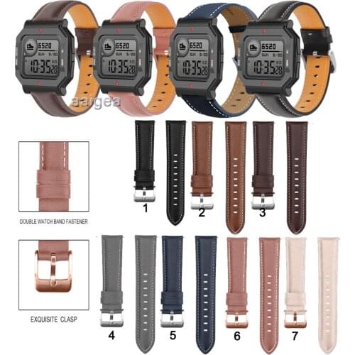 20mm 22mm Fashion Leather Watch Band Strap for Huami Amazfit Neo for GTS 2 Bip Lite S U Replacement Wrist strap Elegant Bracele