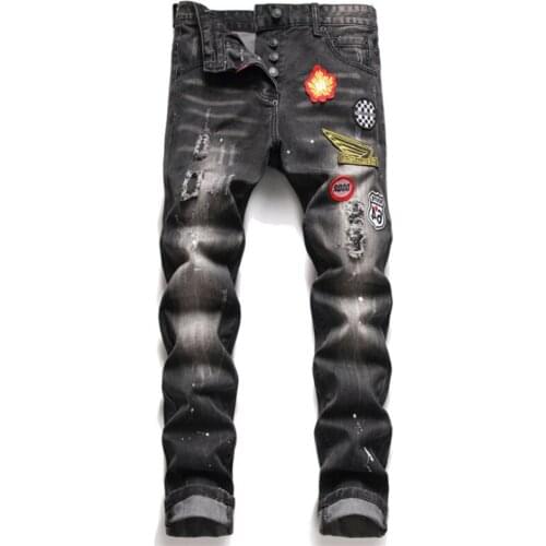 2021 New Designer DSQUARED2 Denim Holes Trousers Biker HOMME Ripped COOLGUY D2 Jeans DSQ2 Men Pants DSQ