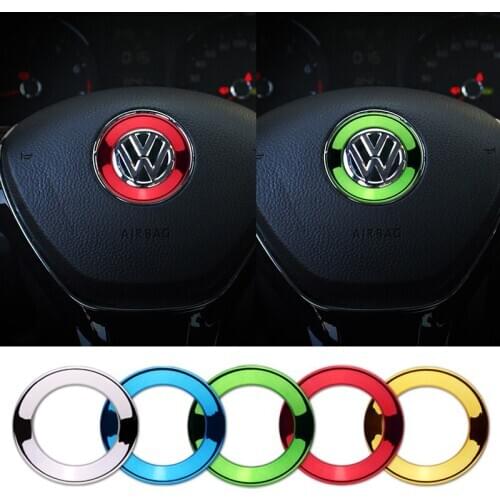 Car Steering Wheel Trim Circle Sequins Cover Sticker For Volkswagen VW TOURAN TOUAREG TIGUAN POLO Auto styling Accessories