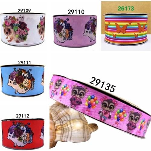 Free shipping 50 yard cartoon printed grosgrain ribbon 29135