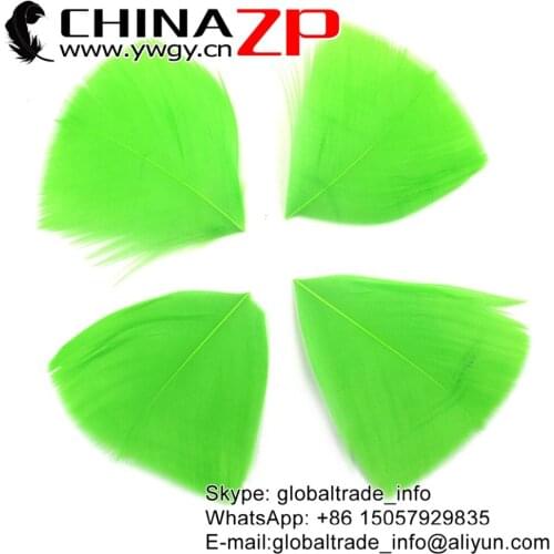 CHINAZP Factory 3~7cm 100Pcs/lot High Quality Dyed Lime Green Turkey Feathers Petal Trimmed Wholesale for Craft