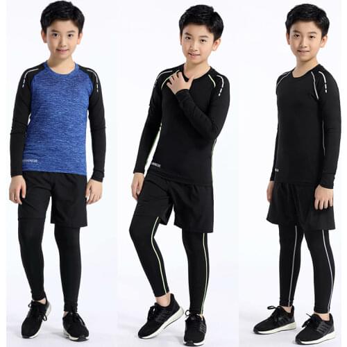 Kids Basketball Football Sportswear Suit Outdoor Workout Compression Sports Clothing Baseball Cycling Running Fitness Tracksuits