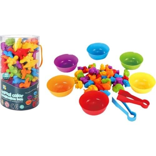 Kid Rainbow Matching Game Animal Cognition Rainbow Color Sort Fine Motor Training Montessori Sensory Education Puzzle Toy Gift