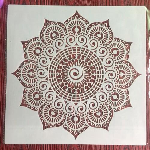 New 30 *30cm size diy craft mandala mold for painting stencils stamped photo album embossed paper card on wood, fabric,wall