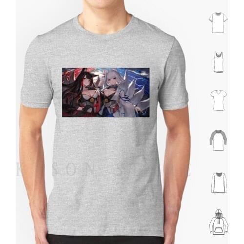 Akagi & Kaga T Shirt Print For Men Cotton New Cool Tee Azur Lane Anime Azur Lane Atago Manga Akagi Enterprise Waifu Azur Lane