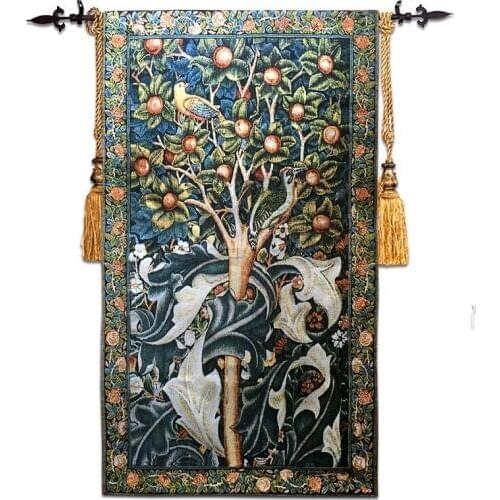 Belgian tapestry 67 * 140cm william morris woodpecker wall hanging tapestry Entrance background wall carpet Bedroom murals