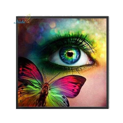 Eye 5d diy diamond embroidery beauty&butterfly diamond painting Cross Stitch full square drill Rhinestone mosaic decor
