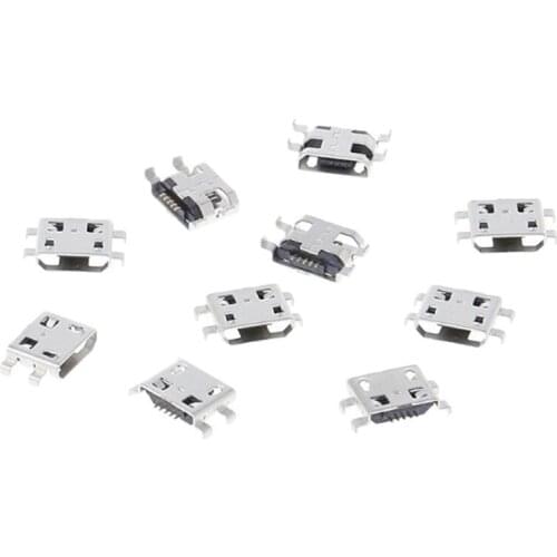 10pcs Micro USB 5pin B Type 0.8mm Female Connector For Mobile Phone Mini USB Jack Connector 5pin Charging Socket Four Feet Plug