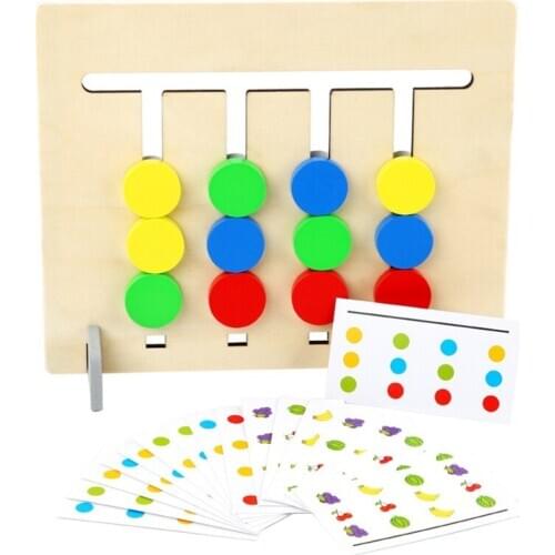 Montessori Toy Colors and Fruits Double Sided Matching Game Logical Reasoning Training Kids Educational Toys Children Wooden Toy