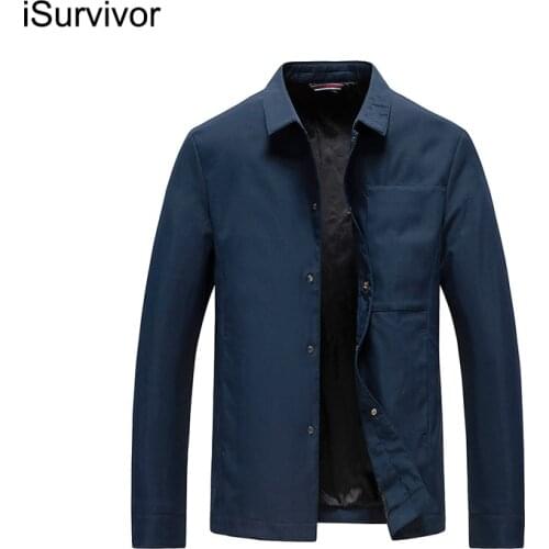 ISurvivor 2021 New Jacket Mens Thin Buttoned Jacket Father Spring Casual Fashion Business Jacket Popular Versatile