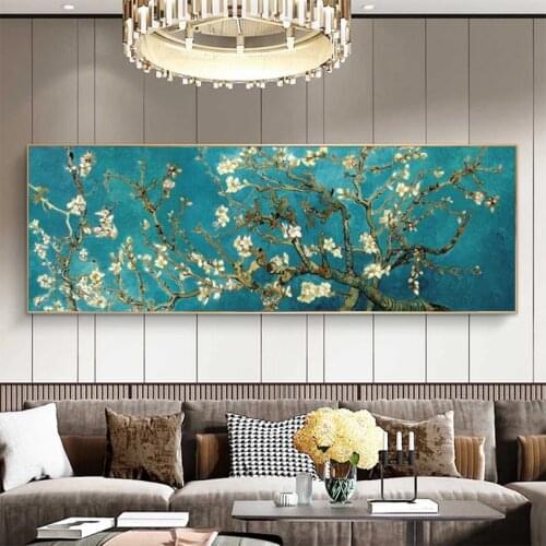 Famous Almond Flower Van Gogh Oil Painting Reproduction Art Posters and Prints Canvas Wall Print Pictures Living Room Decoration