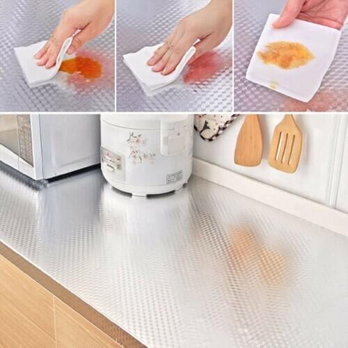 Kitchen Oil-proof Self Adhesive Stickers Anti-fouling High-temperature Aluminum Foil Waterproof Wallpaper Cabinet Contact Paper