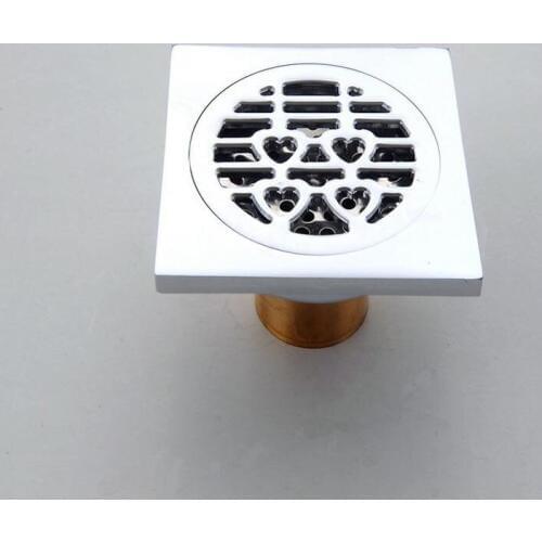 Toilet Copper Deodorant Core Floor Drain Strainers Chrome Plated Bathroom Electroplated Floor Drains Filter Covers Whosale