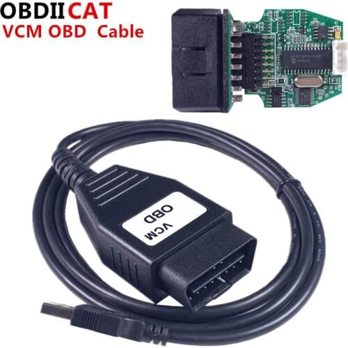 OBDIICAT Professional MINI VCM Device USB Interface For Ma--zda For Fo--rd Support multi-language VCM OBD OBD2 Diagnostic Cable
