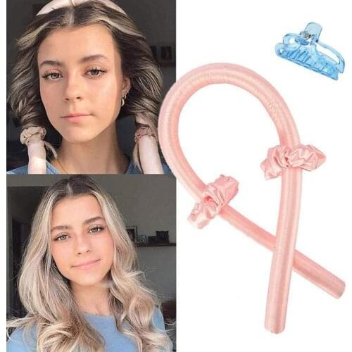 Heatless Curling Rod Headband No Heat Curls Ribbon Hair Rollers Sleeping Soft Headband Hair Curlers DIY Hair Styling Tools