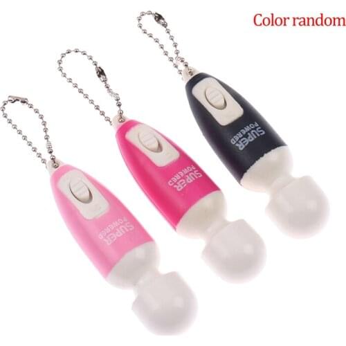 1PCS Portable Mini Massage Stick Tiny Stress Relief Electronic Key-Chain Ring Full Body Massager With Button (Random Color)