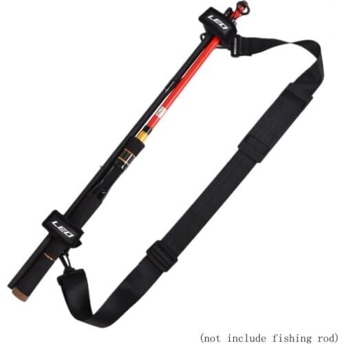 Portable Fishing Rod Shoulder Strap Outdoor Fishing Pole Belt Length Adjustable Fishing Rod Holders
