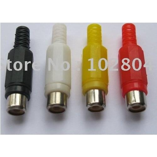 Solder RCA Jack Audio Video Connector 4 colors Red Black Yellow White 500 pcs per Lot Hot Sale