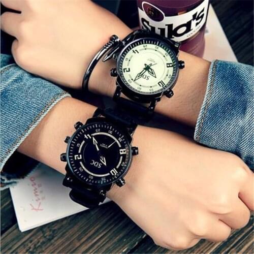 Relogio Masculino Silicone Couple Watches Women Watch Large Dial Student Watch Trend Retro Minimalist Literary Men Watches