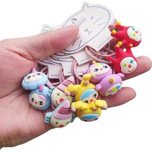 2PCS Cute Clown Unicorn Princess Headwear Kids Elastic Hair Bands Children Hair Ties Ropes Girls Accessories Baby Headdress