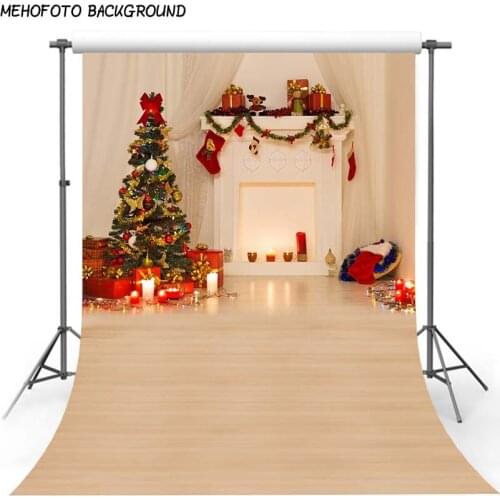 Christmas Background Backdrop Fireplace Tree Winter Snow Window Interior Baby Birthday Photography Background For Photo Studio