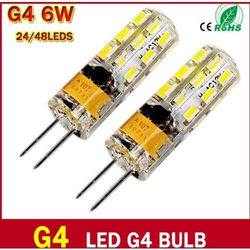 High Power G4 LED 3W 6W AC /DC 12V 24/48 LED Chips Replace 30W halogen 360 degree Chandelier Lamp Bulb Spotlight