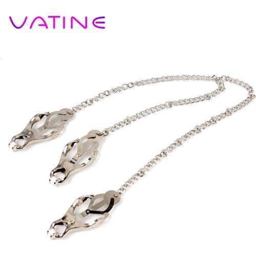 VATINE Nipple Clamps Breast Clips Metal Chain Nipple Stimulator Fetish Clitoris Sex Toys for Couple SM Bondage Adult Games