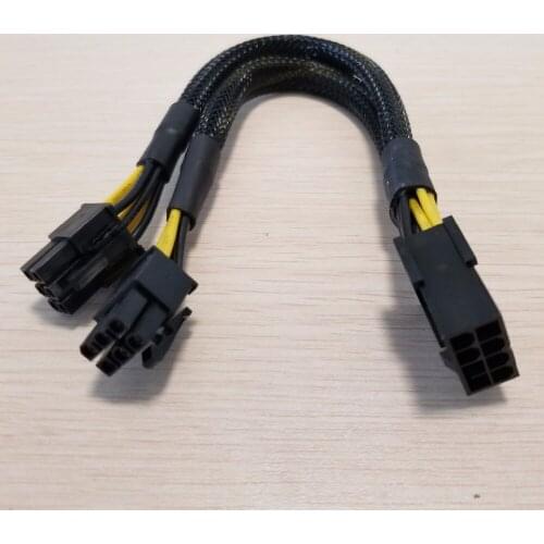 10pcs/lot PCI-E PCIe Graphics Card Video Card Dual 6Pin Power Cable 8Pin to 2 Port 6Pin Powered Sleeved Cord 18AWG Wire PC DIY 2