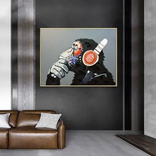 Funny Monkey Colorful Animal Canvas Painting Poster Print Wall Art Picture For Living Room Home Decor Frameless