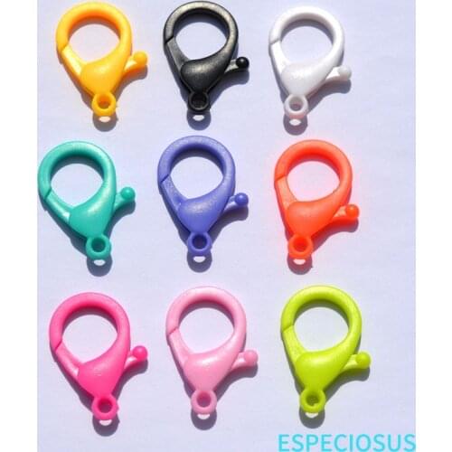 Jewelry Fittings Key Chain Parts 35MM Plastic Lobster Clasps Multi Color Split Ring Shape Buckle Snap Hook For DIY Accessory