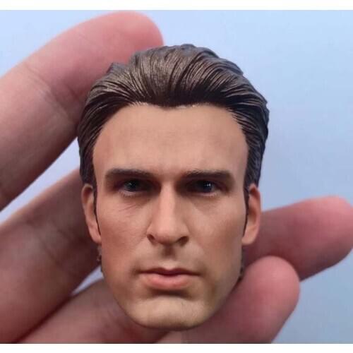 1/6 Scale Steve Rogers Head Sculpt Chris Evans Head Carving Model Toy Action Figure Collection