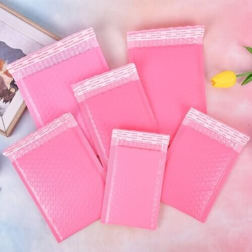 10 Pcs Poly Bubble Envelope Pink Mail Packaging Bags Self Seal Padded Courier Bags Waterproof Shipping Bags Mailers