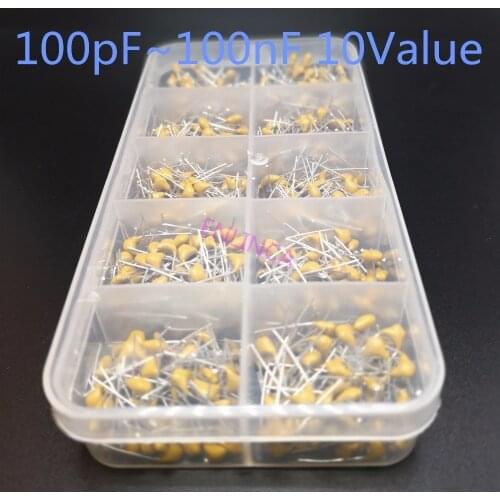 10Value*30pcs 10pf~10nF 50V 10pF 20pF 30pF 47pF 56pF 68pF 100pF 1nF 10nF 100nF monolithic Multilayer Ceramic Capacitor Kit box