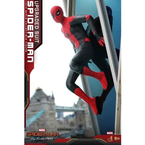 100% Original Hot Toys Mms542 1/6 Spider-Man Far From Home Red and Black Combat Suit Collectile Anime Action Figure Toys