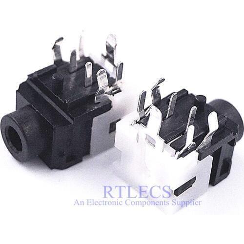 1000 pcs 3.5 mm Phone Jack Audio Stereo Socket 7 pin 3 pole right Angle Through Holes 2 Switch NC Cross 2SJ-09005N13