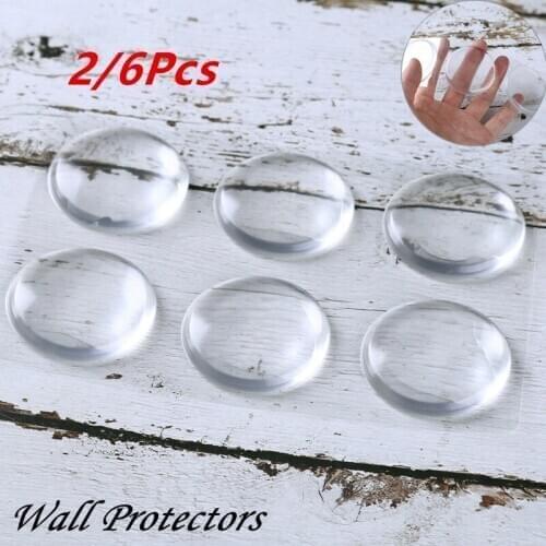 2/6 Rubber Bumper Noise Reduction Stopper Furniture Guards Kitchen Bathroom Wall Protector Self Adhesive Door Knob Handle Shield