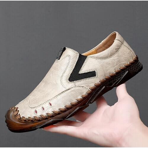 2021 Winter Casual Mens Genuine Leather Shoes Fashion chaussure homme suit shoes men big size 47
