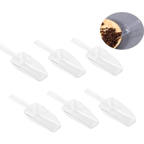 4 PCS Clear Measuring Spoon Plastic Ice Scoop Scoopers Measuring Cup Shovel for Candy Dessert Buffet Ice Cream Protein Powder