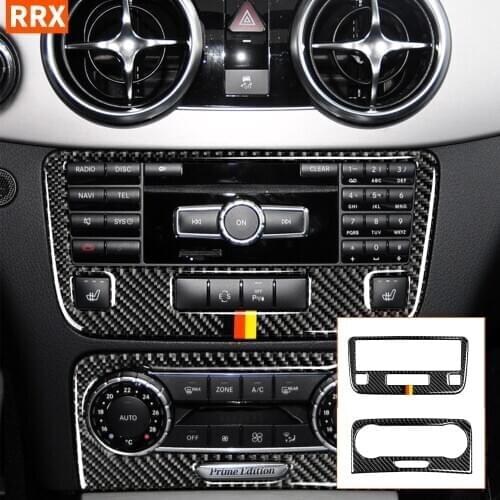 For Mercedes Benz GLK Accessories Air Conditioning CD Control Panel Decal Carbon Fiber Modified Interior Sticker