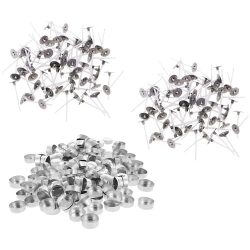 400 Pieces Aluminium Tea Light Case Containers & Candle Wicks Candles Making