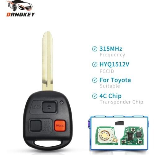 Dandkey Car Remote Key For Toyota Land Cruiser 2003 2004 2005 2006 2007 315Mhz Key HYQ1512V Transponder 4C Chip TOY43 Blade