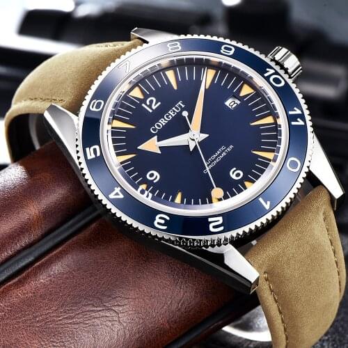 Corgeut Fashion Luxury Sport Automatic Mechanical Watch Sapphire Ceramic NH35 MIYOTA Seagull Black Male Clock Relogio Masculino