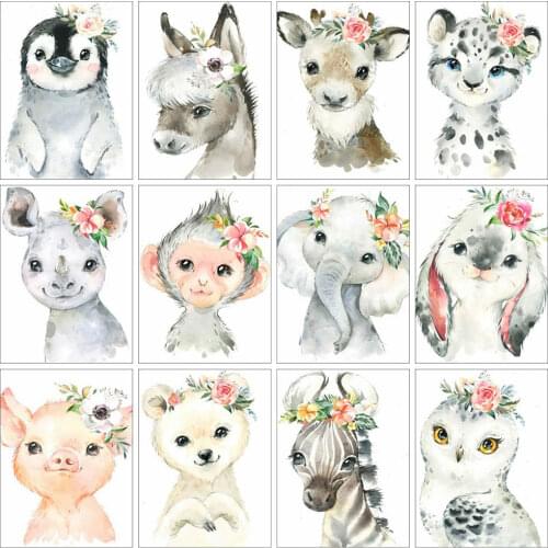 Huacan Diamond Painting Full Square Animal Home Decoration Mosaic Owl Embroidery Flower Diamond Art