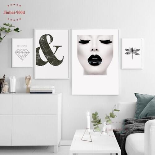 900D Girl Portraiture Nordic Poster Canvas Painting Wall Picture For Living Room Wall Art Decor Wall Painting Picture NOR16