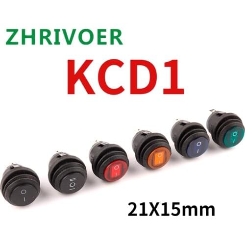 KCD1 21X15mm With dust cover Power Rocker Switch ON-OFF 2/ 3Pin 2 Position With LED Light Electrical Auto Boat Marine Switch