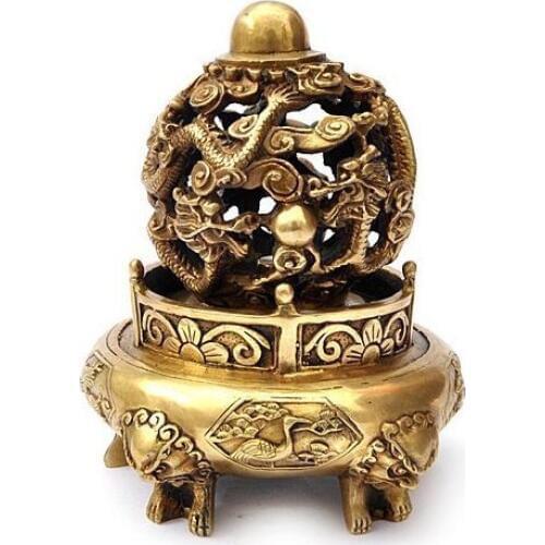 Chinese Ancient Copper Dragon Ding Copper Arts And Crafts Home Decoration Business Gift Free Shipping