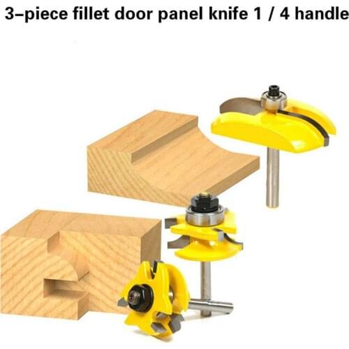 1/4 Handle High Tenon Combine Knife Cabinet Door Knife Knives Rounded Tenon Combine Knife Carving Machine Milling Cutter