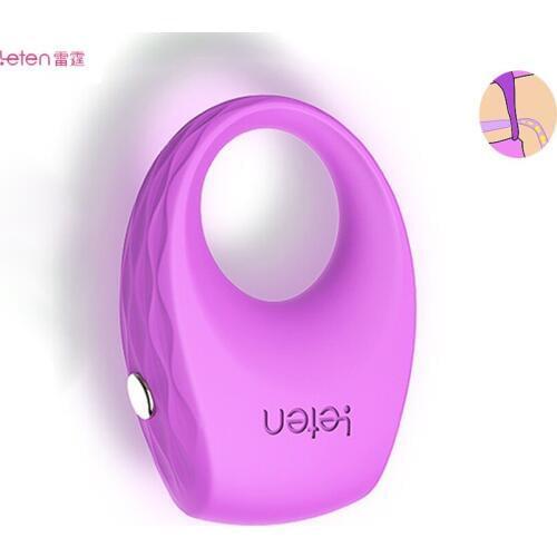 Leten Husband and Wife Shared Interest Vibrating Cock Ring Penis Rings for Couples Time Delay Ejaculation Adult Sex Toys For Men